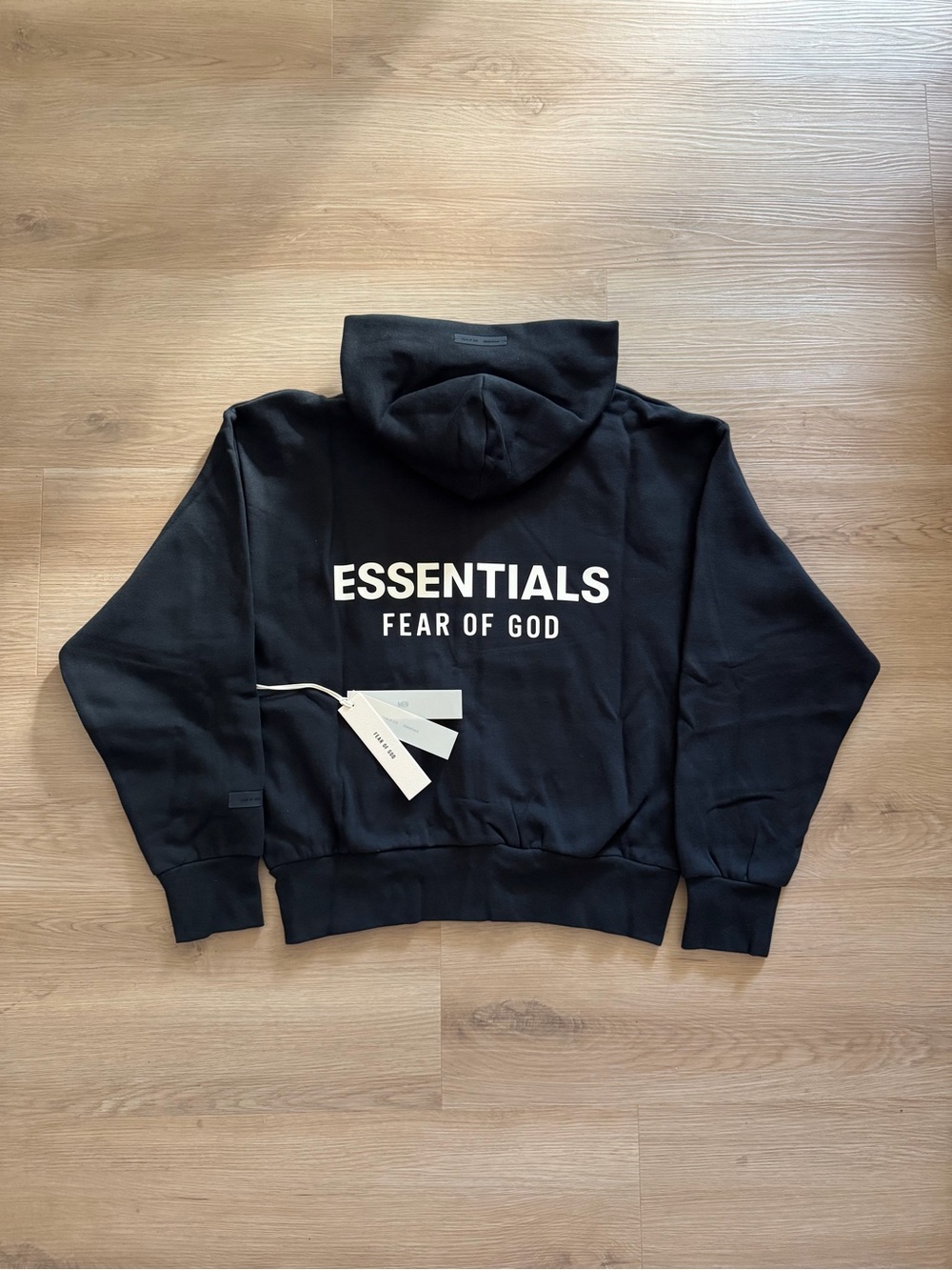 Fear of God Essentials SS25 New Version Jet Black Zip Up Hoodie